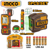 Ingco by Winland 3pcs Combo kit Laser level/distance detector & voltage detector COS260203 - ING-HT