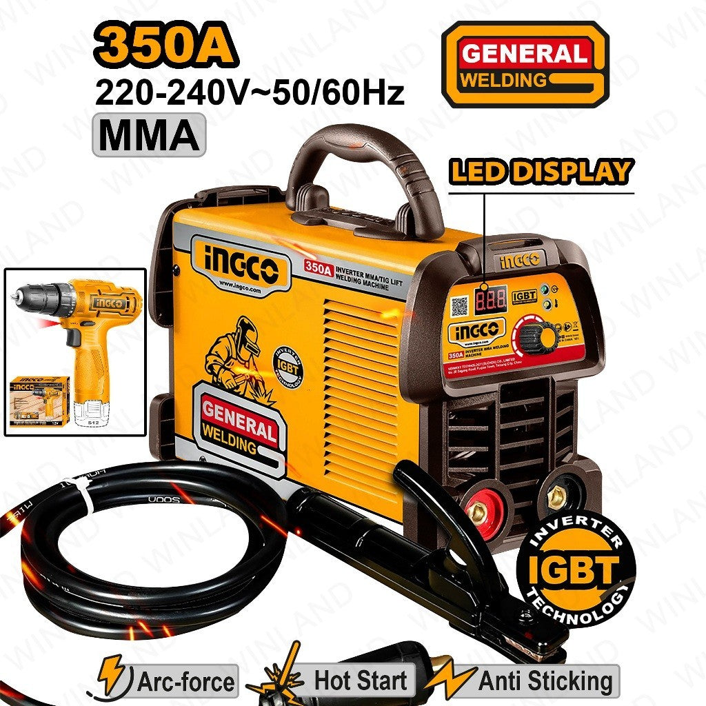 [Free Cordless Drill ] INGCO by Winland Portable Welding Machine Inverter IGBT ARC MMA ING-SS