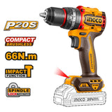 Ingco 2pcs Cordless Combo Kit 20V Cordless Grinder and Cordless Impact Drill CKLI2025610 (ICO)