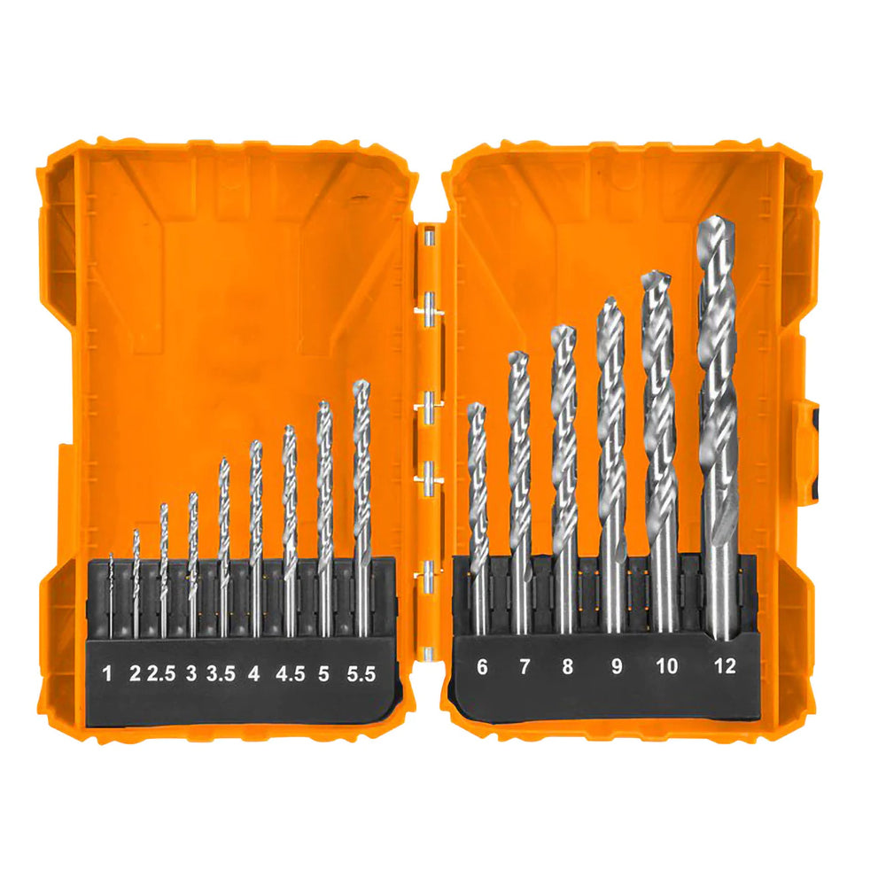 15 Pcs HSS M2 Drill Bit Set 1mm to 12mm For Metal AKDL51502